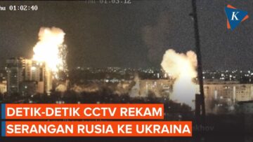 Rekaman CCTV Momen Serangan Drone Rusia Gempur Ukraina
