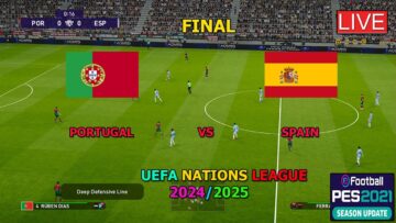PORTUGAL VS SPAIN (FINAL UEFA NATIONS LEAGUE 2025, GAMEPLAY PES 2021)