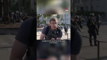 Rubber bullet shots fired during live reporting of Los Angeles protests