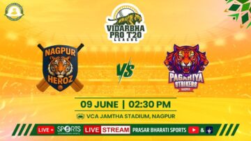 LIVE Cricket – Nagpur Heroz vs Pagariya Strikers – Vidarbha Pro T20 League | Doordarshan Sports
