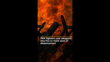 PKK fighters cast weapons into fire to mark start of disarmament | AJ #shorts